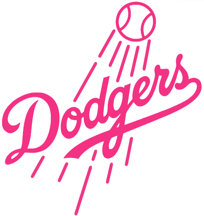 Los Angeles Dodgers Hot Pink Alternate Logo Premium DieCut Vinyl Decal PICK SIZE