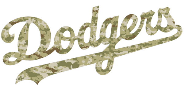 Los Angeles Dodgers Salute to Service Team Name Logo Camouflage Camo Vinyl Decal PICK SIZE