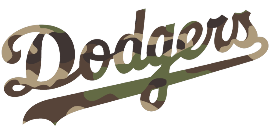 Los Angeles Dodgers Woodland Camo Camouflage Team Name Logo Premium DieCut Vinyl Decal PICK SIZE
