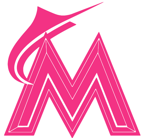 Miami Marlins Hot Pink Retro Throwback 2010s Logo Premium DieCut Vinyl Decal PICK SIZE