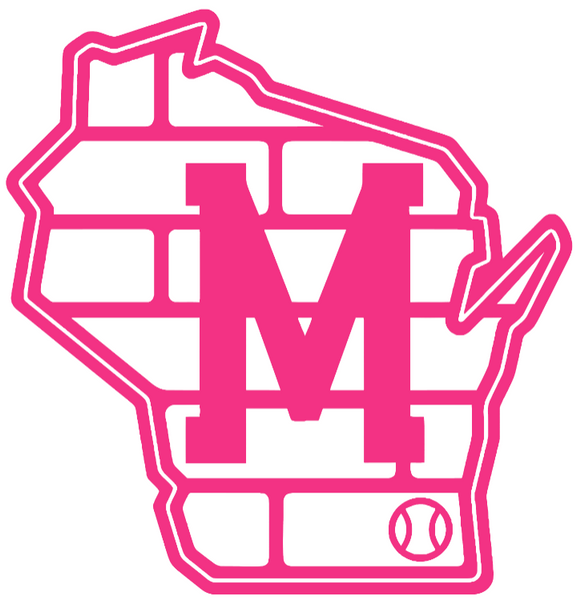 Milwaukee Brewers Hot Pink Wisconsin State Brick Logo Premium DieCut Vinyl Decal PICK SIZE