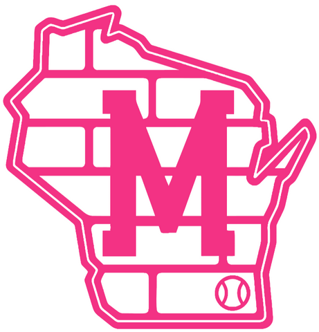 Milwaukee Brewers Hot Pink Wisconsin State Brick Logo Premium DieCut Vinyl Decal PICK SIZE