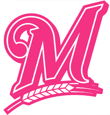Milwaukee Brewers Hot Pink Retro Throwback 2000s-2010s M Logo Premium DieCut Vinyl Decal PICK SIZE