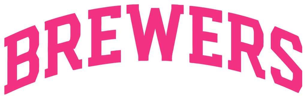 Milwaukee Brewers Hot Pink Team Name Logo Premium DieCut Vinyl Decal PICK SIZE