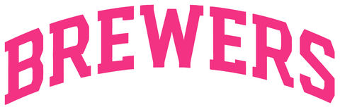 Milwaukee Brewers Hot Pink Team Name Logo Premium DieCut Vinyl Decal PICK SIZE