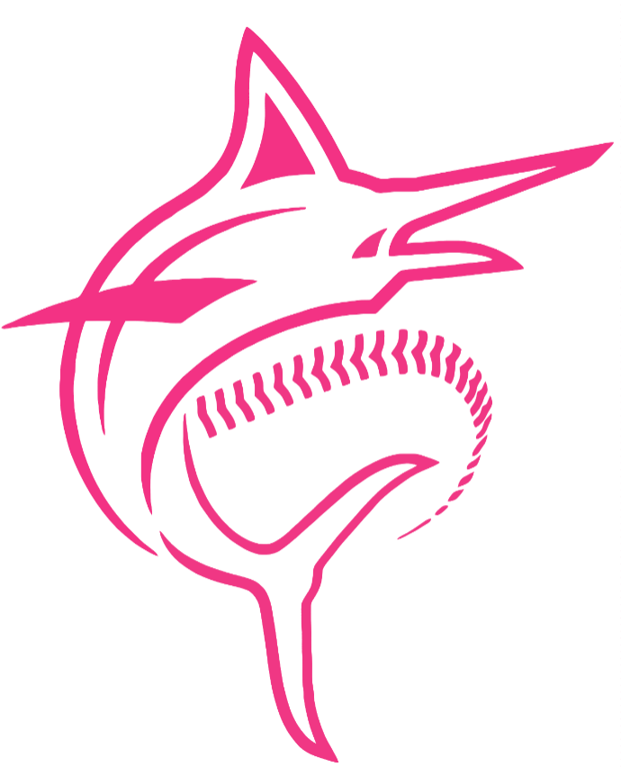 Miami Marlins Hot Pink Alternte Logo Premium DieCut Vinyl Decal PICK SIZE