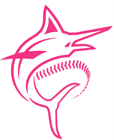 Miami Marlins Hot Pink Alternte Logo Premium DieCut Vinyl Decal PICK SIZE