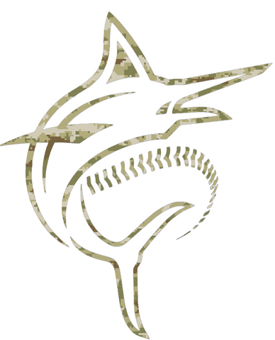 Miami Marlins Salute to Service Alternate Logo Camouflage Camo Vinyl Decal PICK SIZE