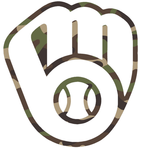 Milwaukee Brewers Woodland Camo Camouflage Team Logo Premium DieCut Vinyl Decal PICK SIZE