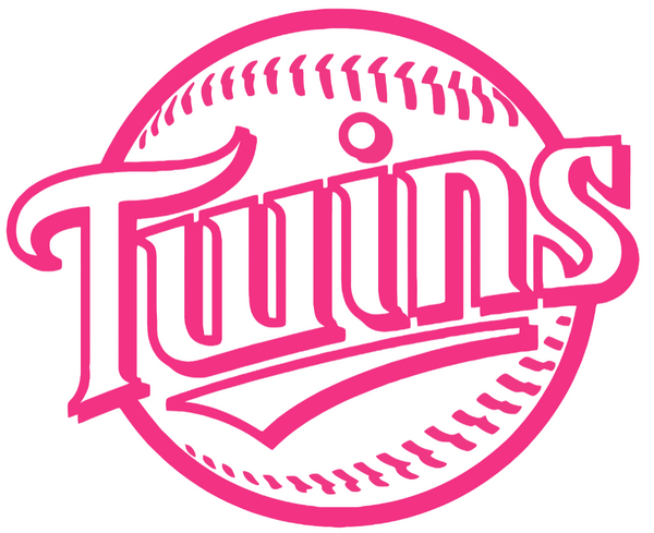Minnesota Twins Hot Pink Retro Throwback Logo Premium DieCut Vinyl Decal PICK SIZE