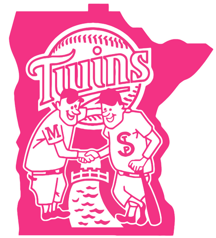 Minnesota Twins Hot Pink Retro Throwback Logo Premium DieCut Vinyl Decal PICK SIZE