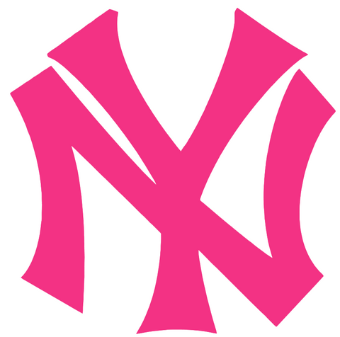 New York Yankees Hot Pink Retro Throwback Logo Premium DieCut Vinyl Decal PICK SIZE