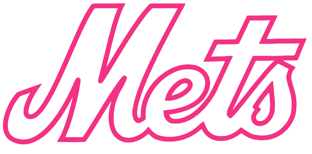 New York Mets Hot Pink Team Name Logo Premium DieCut Vinyl Decal PICK SIZE