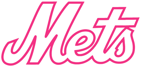 New York Mets Hot Pink Team Name Logo Premium DieCut Vinyl Decal PICK SIZE
