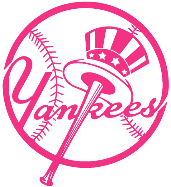 New York Yankees Hot Pink Alternate Logo Premium DieCut Vinyl Decal PICK SIZE