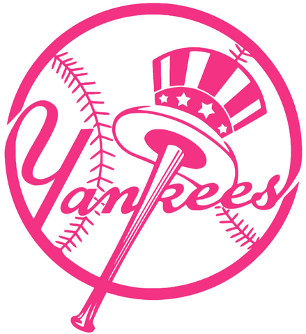 New York Yankees Hot Pink Alternate Logo Premium DieCut Vinyl Decal PICK SIZE