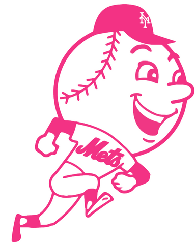 New York Mets Hot Pink Mr Met Mascot Logo Premium DieCut Vinyl Decal PICK SIZE