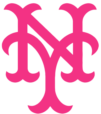 New York Mets Hot Pink Retro Throwback Logo Premium DieCut Vinyl Decal PICK SIZE