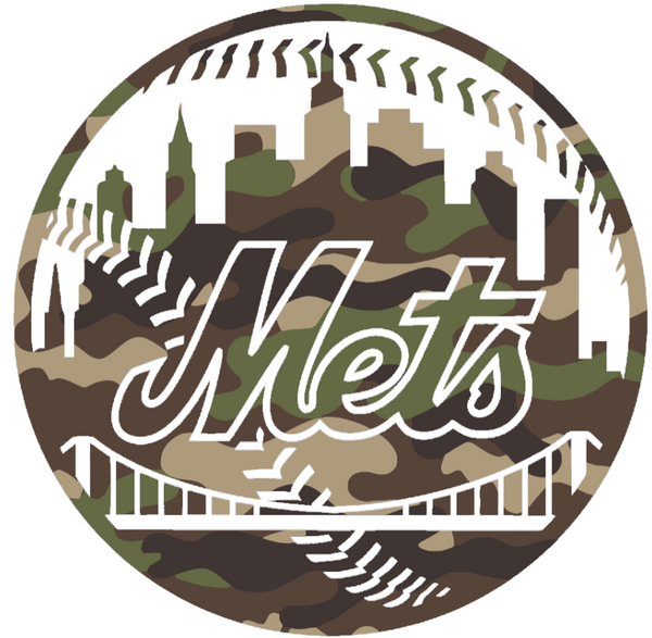 New York Mets Woodland Camo Camouflage Alternate Logo Premium DieCut Vinyl Decal PICK SIZE