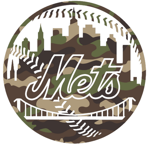 New York Mets Woodland Camo Camouflage Alternate Logo Premium DieCut Vinyl Decal PICK SIZE