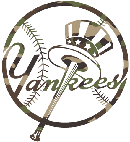 New York Yankees Woodland Camo Camouflage Alternate Logo Premium DieCut Vinyl Decal PICK SIZE