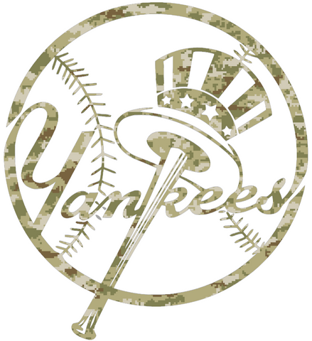 New York Yankees Salute to Service Alternate Logo Camouflage Camo Vinyl Decal PICK SIZE