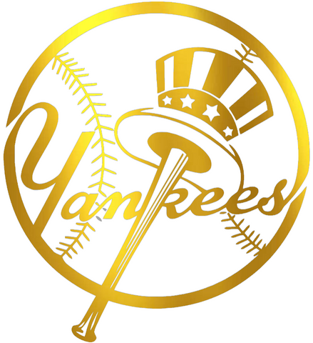 New York Yankees GOLD CHROME MIRROR Alternate Logo Premium DieCut Vinyl Decal PICK SIZE