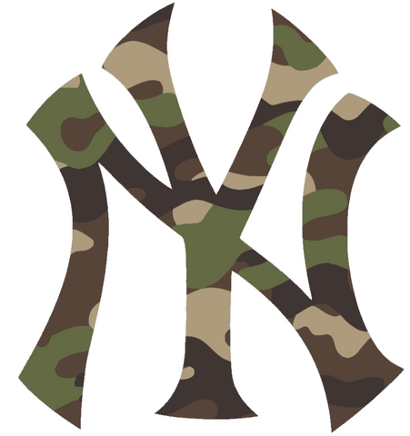 New York Yankees Woodland Camo Camouflage Team Logo Premium DieCut Vinyl Decal PICK SIZE
