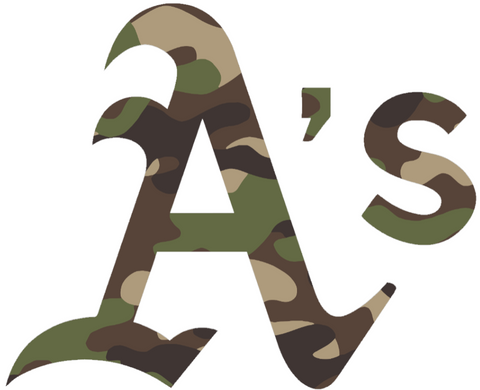 Oakland Athletics Woodland Camo Camouflage Team Logo Premium DieCut Vinyl Decal PICK SIZE