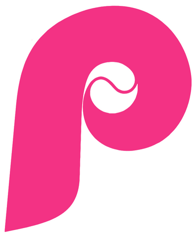 Philadelphia Phillies Hot Pink Retro Throwback 1980s-1990s Logo Premium DieCut Vinyl Decal PICK SIZE