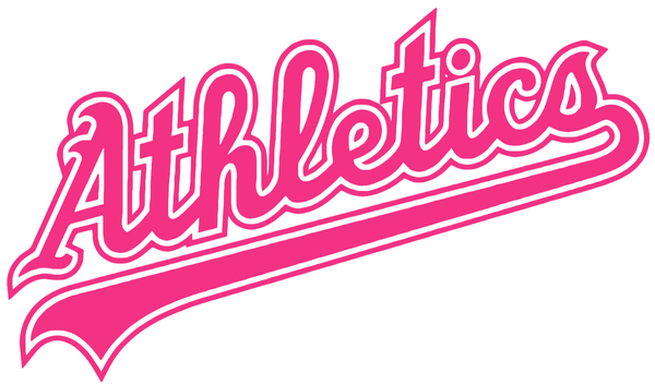 Oakland Athletics As Hot Pink Team Name Logo Premium DieCut Vinyl Decal PICK SIZE