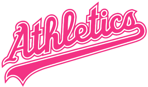 Oakland Athletics As Hot Pink Team Name Logo Premium DieCut Vinyl Decal PICK SIZE