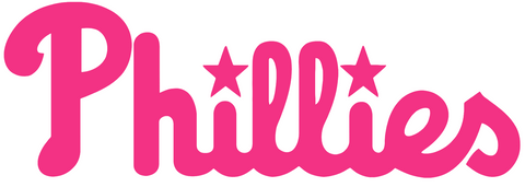 Philadelphia Phillies Hot Pink Team Name Logo Premium DieCut Vinyl Decal PICK SIZE