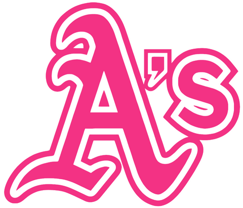 Oakland Athletics As Hot Pink Alternate Logo Premium DieCut Vinyl Decal PICK SIZE