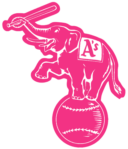Oakland Athletics Hot Pink Retro Throwback Elephant Logo Premium DieCut Vinyl Decal PICK SIZE
