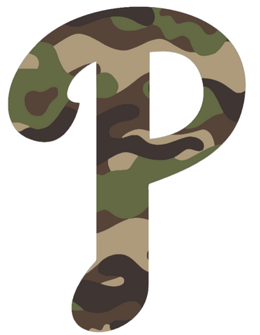 Philadelphia Phillies Woodland Camo Camouflage Team Logo Premium DieCut Vinyl Decal PICK SIZE