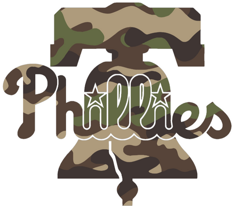 Philadelphia Phillies Woodland Camo Camouflage Liberty Bell Logo Premium DieCut Vinyl Decal PICK SIZE