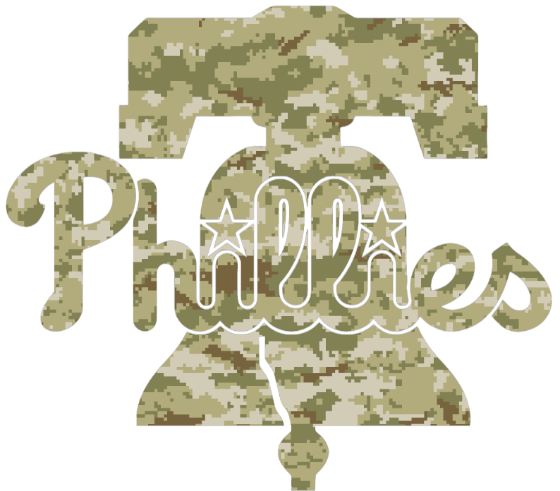 Philadelphia Phillies Salute to Service Liberty Bell Logo Camouflage Camo Vinyl Decal PICK SIZE
