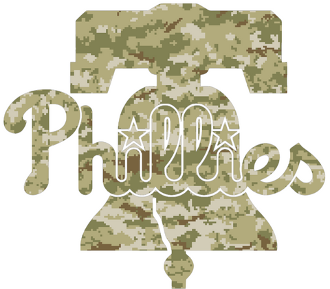 Philadelphia Phillies Salute to Service Liberty Bell Logo Camouflage Camo Vinyl Decal PICK SIZE
