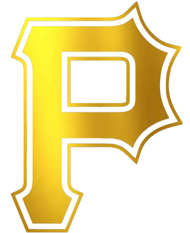 Pittsburgh Pirates GOLD CHROME MIRROR Alternate P Logo Premium DieCut Vinyl Decal PICK SIZE