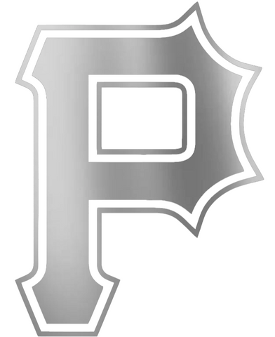 Pittsburgh Pirates SILVER CHROME MIRROR Alternate P Logo Premium DieCut Vinyl Decal PICK SIZE