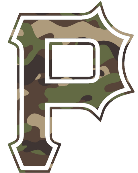 Pittsburgh Pirates Woodland Camo Camouflage Alternate P Logo Premium DieCut Vinyl Decal PICK SIZE