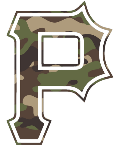 Pittsburgh Pirates Woodland Camo Camouflage Alternate P Logo Premium DieCut Vinyl Decal PICK SIZE