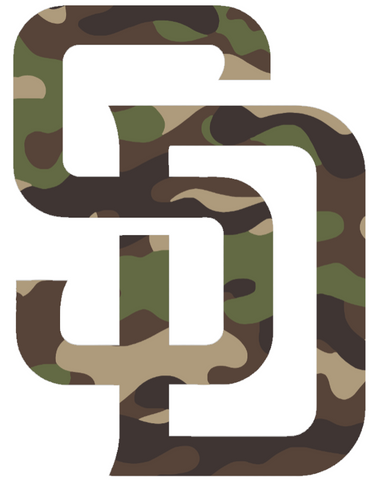 San Diego Padres Woodland Camo Camouflage Team Logo Premium DieCut Vinyl Decal PICK SIZE