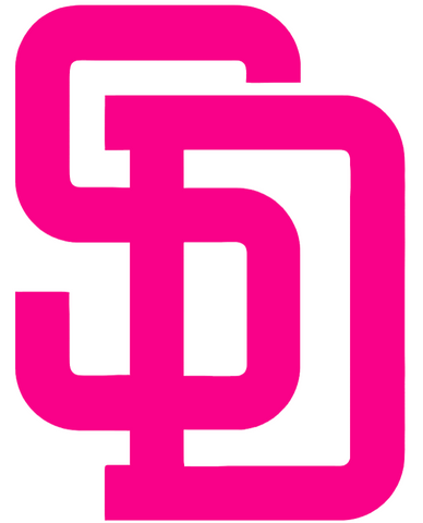 San Diego Padres Hot Pink Retro Throwback 1980s-2000s Logo Premium DieCut Vinyl Decal PICK SIZE