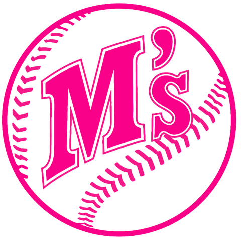 Seattle Mariners Hot Pink Retro Throwback 1980s-1990s Logo Premium DieCut Vinyl Decal PICK SIZE