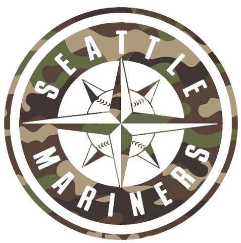 Seattle Mariners Woodland Camo Camouflage Alternate Logo Premium DieCut Vinyl Decal PICK SIZE
