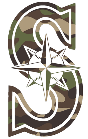Seattle Mariners Woodland Camo Camouflage Team Logo Premium DieCut Vinyl Decal PICK SIZE
