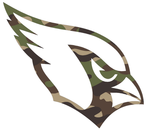 Arizona Cardinals Woodland Camo Camouflage Team Logo Premium DieCut Vinyl Decal PICK SIZE