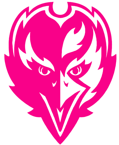 Baltimore Ravens HOT PINK Alternate Raven Head Logo Premium DieCut Vinyl Decal PICK SIZE